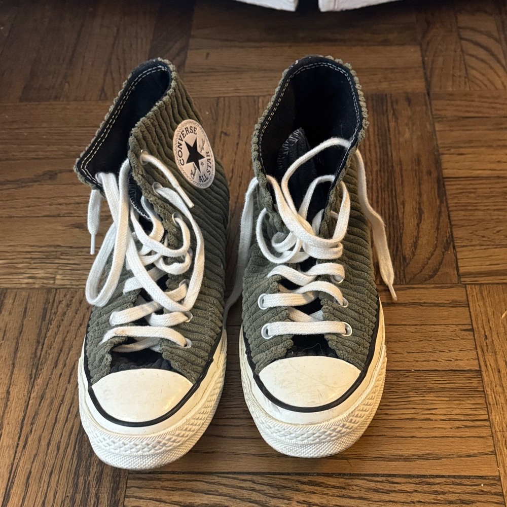 Converse High-Top Sneakers - Olive and White
